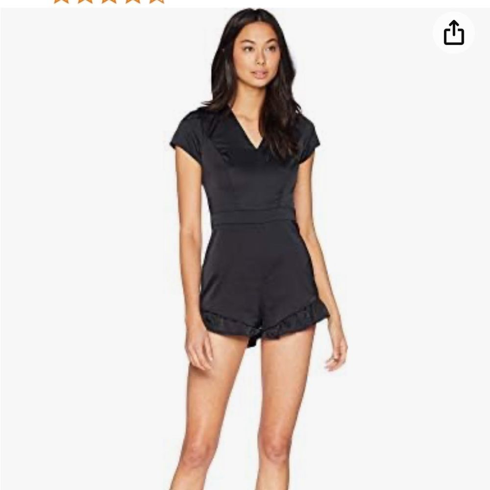 bebe Womens V-Neck Ruffle Romper SZ 2